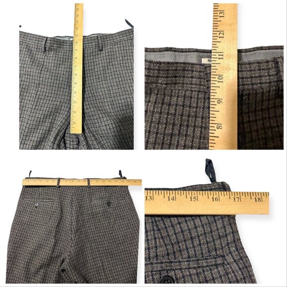 Miu Miu Wool Cashmere Check plaid Cropped Pants Gray Straight Leg IT 44 (US 8) - Picture 11 of 12